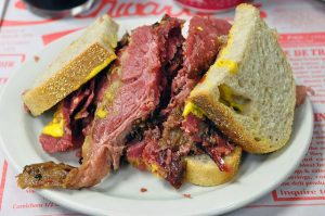Overstuffed smoked meat sandwich. not from New York, in this case, but Montreal.