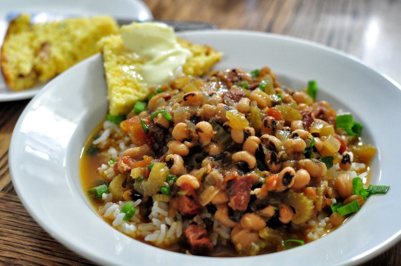 Hoppin' John, a classic symbolic soul food eaten on New Years Day, may have been influenced by a Jewish food eaten on Rosh Hashana.