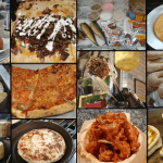 A collage of the multicultural food offerings from Jerusalem's Machane Yehuda Market