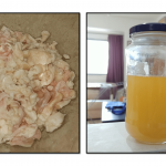 Schmaltz in a jar, rendered from chicken fat and skin. Ashkenazi food at its best.