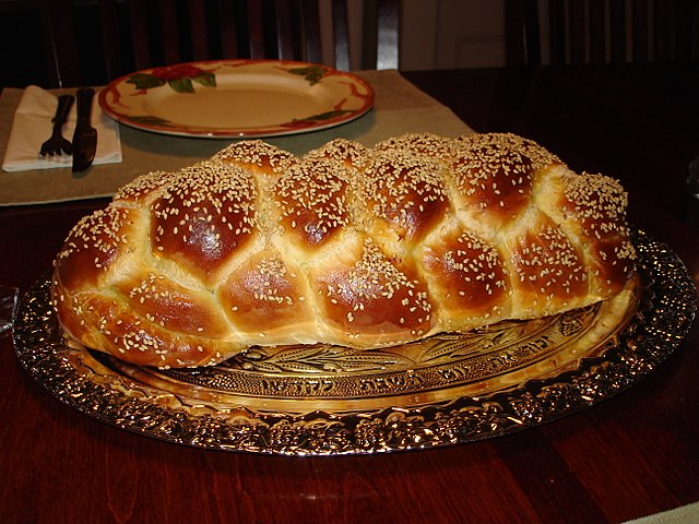 Challah. It is not included in this Jewish Food Trivia quiz, but other Jewish breads are!