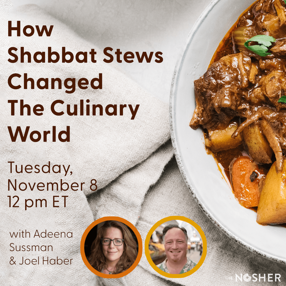 Joel Haber Adeena Sussman Jewish Food Talk about Shabbat Stews, Tuesday November 8, 2022