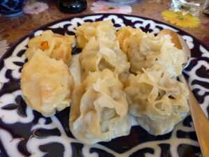 Small boiled meat filled Bukharian dumplings, called Manti